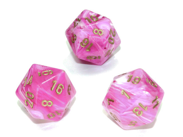 Chessex D20 Dice Vortex Polyhedral Pink/gold d20