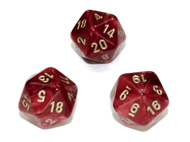 Chessex D20 Dice Vortex Polyhedral Burgundy/gold d20