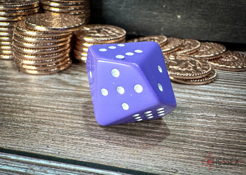Chessex D10 Dice Opaque Polyhedral w/pips Purple/white d10