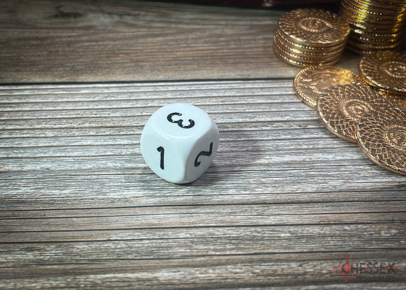 Chessex D3 Dice Opaque 16mm d3 (d6 w/ 1-2-3 twice) White /black