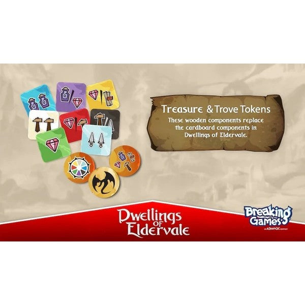 Dwellings of Eldervale Deluxe Wood Treasure and Trove Tokens